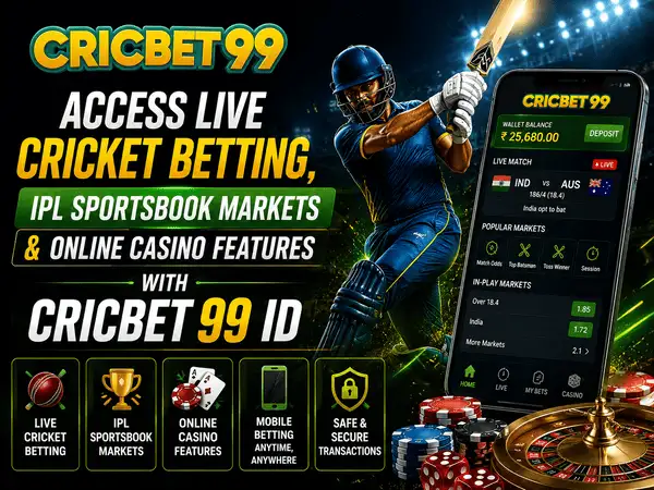 Access Live Cricket Betting, IPL Sportsbook Markets & Online Casino Features with Cricbet99 ID