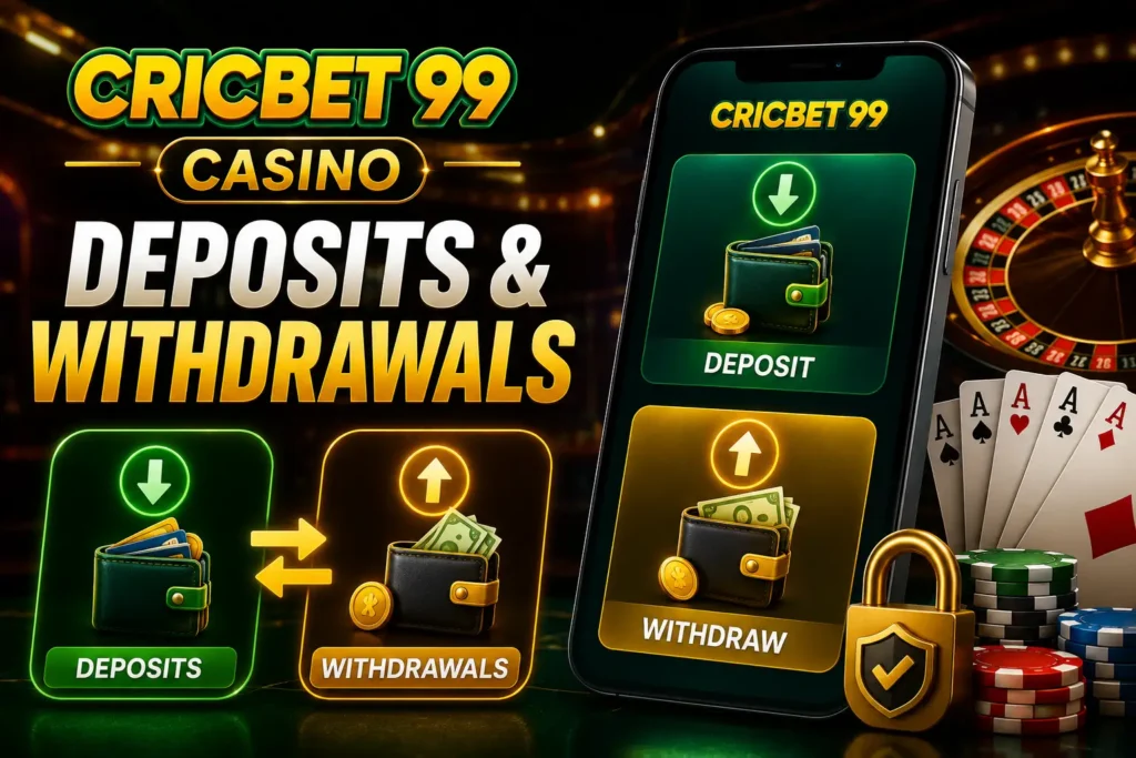 Cricbet99 Casino Deposits & Withdrawals
