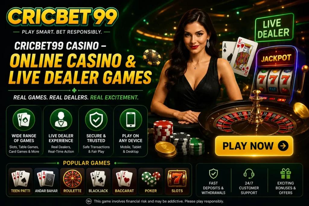 Cricbet99 Casino – Online Casino & Live Dealer Games