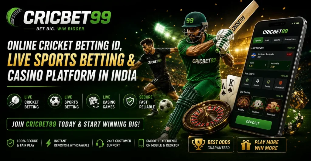 Cricbet99 – Online Cricket Betting ID, Live Sports Betting & Casino Platform in India