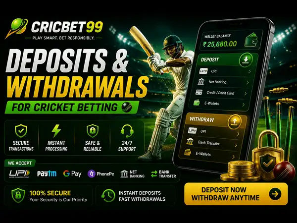 Deposits & Withdrawals for Cricket Betting