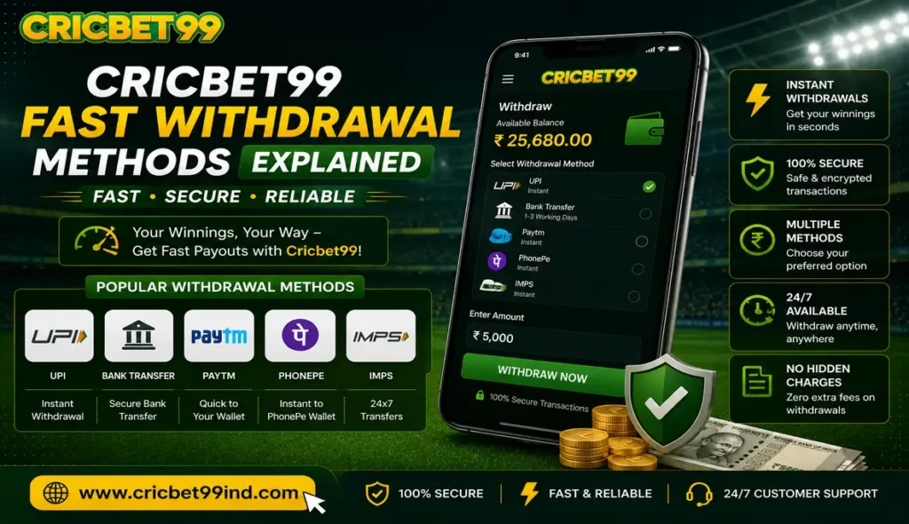 Cricbet99 Fast Withdrawal Methods Explained